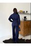 Women's Denim Garnished Stoppered Waist Gathered Sweatpants Set - 5