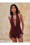 Short jumpsuit, cherry red - 4