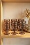 Set of 6 Acrylic Water Glasses with Embossed Pattern, 340 ml