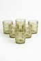 Set of 6 Acrylic Short Water Glasses 325 ml Embossed - 2