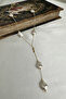 Gold Color Baroque Pearl Detailed Dangle Elegant Y Necklace (40cm) - 2