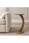 Round Modern Design Wood End Table Nightstand - Beige - 3