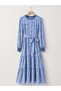 Geometric Patterned Dress - Ice Blue - 2