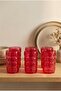 Set of 6 Acrylic Water Glasses 410 ml with Embossed Pattern
