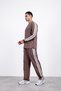 Men's Long Sleeve Baggy Compak Fabric Side Stripe Suit