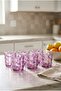 Set of 6 Acrylic Short Water Glasses 325 ml Embossed - 3