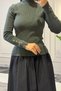 42047 - Stylish Comfortable Basic Viscose Women's Knitwear Short Sweater with Cuff Button Detail - 2