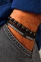 Black Genuine Leather Steel Bracelet and Hematite Natural Stone Bracelet Men's Bracelet Komibini - 2