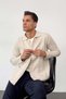 Men's Shirt Collar Buttoned Double Pocket Cardigan Stone - 26121