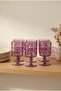 Set of 6 Acrylic Water Glasses with Embossed Pattern, 340 ml