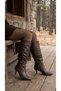 Women's Drawstring Detailed Pointed Toe Thin Heeled Long Boots - 8