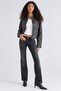 Angelina Vintage Detailed Black Color Low Waist Slim Fit Jeans