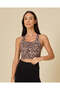 Women Brown Animal Print Active Bra