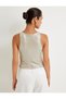 Shiny Halter Neck Crop Top Sleeveless Round Neck Slim Fit - 4
