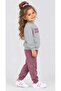 Printed Three-Thread Shardooned Combed Cotton Sweatshirt Children's Set - 3