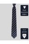 Gray Striped Navy Blue Silk Tie – 8 cm Wide - 4