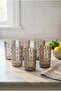 Set of 6 Acrylic Water Glasses 410 ml with Embossed Pattern - 3
