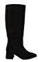 Women's Boots L068.1976 Brown Genuine Suede Leather Pointed/Almond Toe Western Stitching Detailed Boots - 2