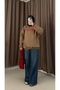 Strawberry Themed Three-Strand Sweatshirt - Dark Mink - 3