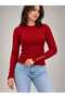 Women's Crew Neck Long Sleeve Button Detailed Knitwear Blouse - 2