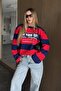 Red Navy Blue New York Printed Sweatshirt - 1132 - 3
