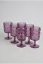 Set of 6 Acrylic Water Glasses with Embossed Pattern, 340 ml - 2