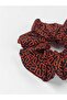 Arts Veyra Orange Patterned Scrunchie Hair Clip – Black Orange Voluminous Fabric Hair Clip - 2