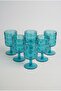 Set of 6 Acrylic Water Glasses with Embossed Pattern, 340 ml - 2