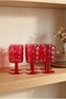 Set of 6 Acrylic Water Glasses with Embossed Pattern, 340 ml