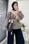 Premium Double-Sided Stand Collar Gabardine Jacket – Beige - 5
