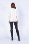 Women's Ecru Crew Neck Sweatshirt with Ribbed Detail - 4