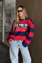 Red Navy Blue New York Printed Sweatshirt - 1132