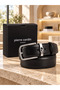 100% Genuine Leather Black Classic Men's Belt - 7