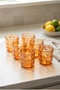Set of 6 Acrylic Short Water Glasses 325 ml Embossed - 3