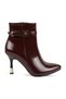 Women's Boots L065.1431K Beige Genuine Patent Leather Metal Buckle Belt Detail Pointed Toe Metallic Heel - 2