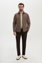 Quilted Slim Fit Shirt Collar Snap Button Men's Coat Milk Coffee - 39688.26K - 3