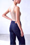 Sand Color Women's Sand Color Viscose Ribbed Strap Sleeveless T-Shirt with Lace Detail at the Neckline Mabel - 3