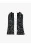 Faux Leather Gloves with Metal Accessories