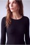 Women's Black Viscose Crew Neck Long Sleeve Blouse Trinity - 3