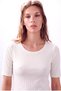 Women's White Cotton Camisole Crew Neck 2/4 Sleeve Blouse Isabelle - 5