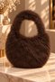 Women's Plush Fur Shoulder Bag – Soft Textured, Lined, Zippered, Stylish Everyday Bag