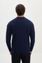Checkered Slim Fit Crew Neck Cashmere Men's Knitwear Sweater Navy Blue - 11624.26K - 4