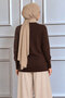 Gold Button Cuffed Knitwear Sweater Tsd260348 Brown - 5