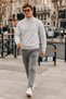 Men's High-Neck Basic Sport Light Gray Sweatshirt - 4