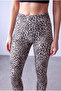Women's Leopard Patterned Single Jersey High Waist Elastic Leggings Pippa - 2