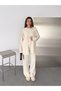 Crew Neck Knitwear Blouse Pocket Cardigan and Wide Leg Pants Triple Set Aw26Au0019