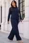 Plus Size Blouse Pants Scarf Set Tbsed003 - 3