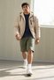 Men's Hooded Zippered Long Winter Raincoat with Side Pockets and Stone Fur - 5