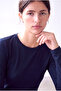 Women's Navy Blue Viscose Blend Crew Neck Long Sleeve Stretch Fabric Blouse Courtney - 3