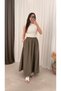 Thick Tencel Hijab Skirt - 5036 - Bp - Khaki - 3